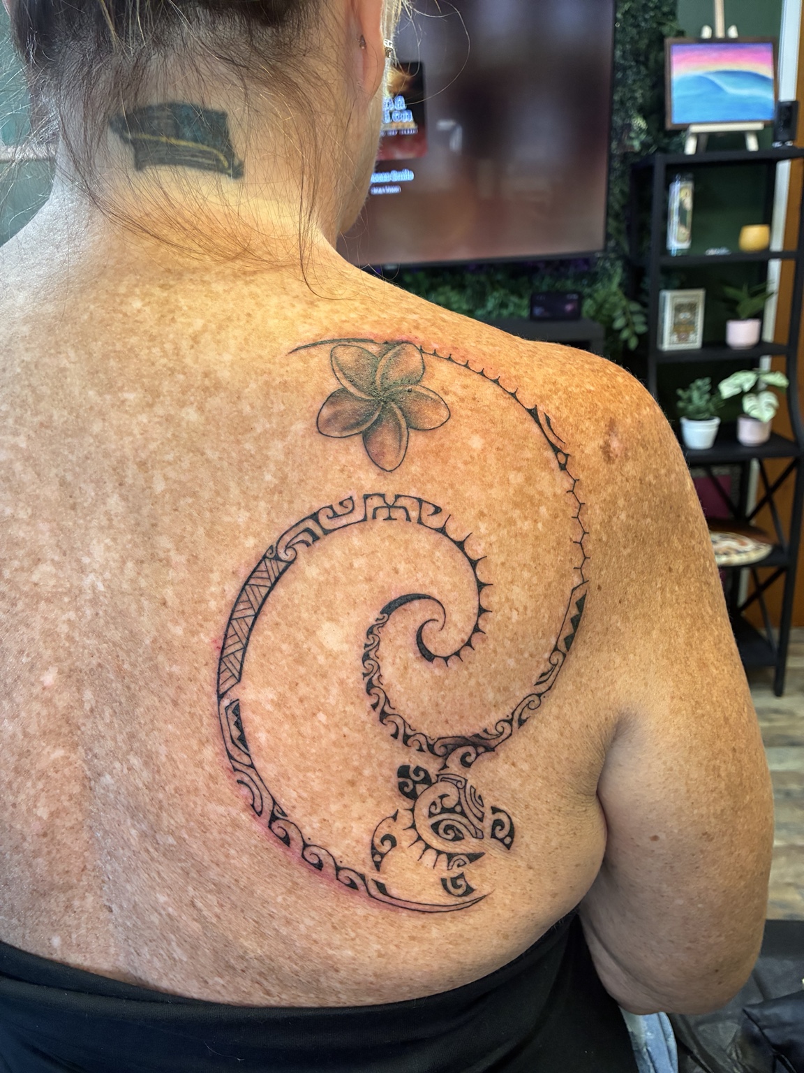Ocean-inspired Polynesian tattoo by Jen