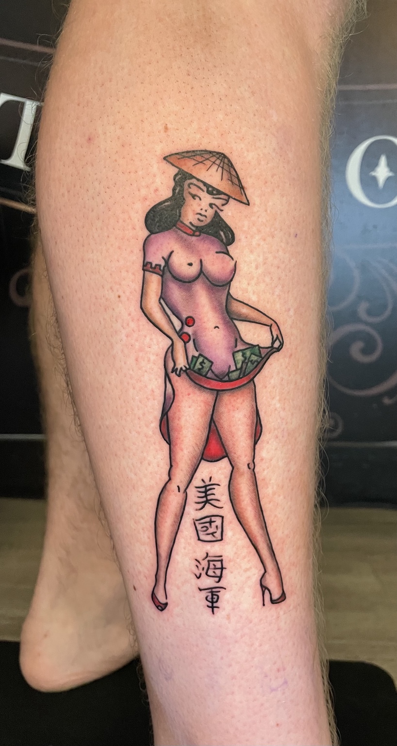 Illustrative color tattoo by Jen