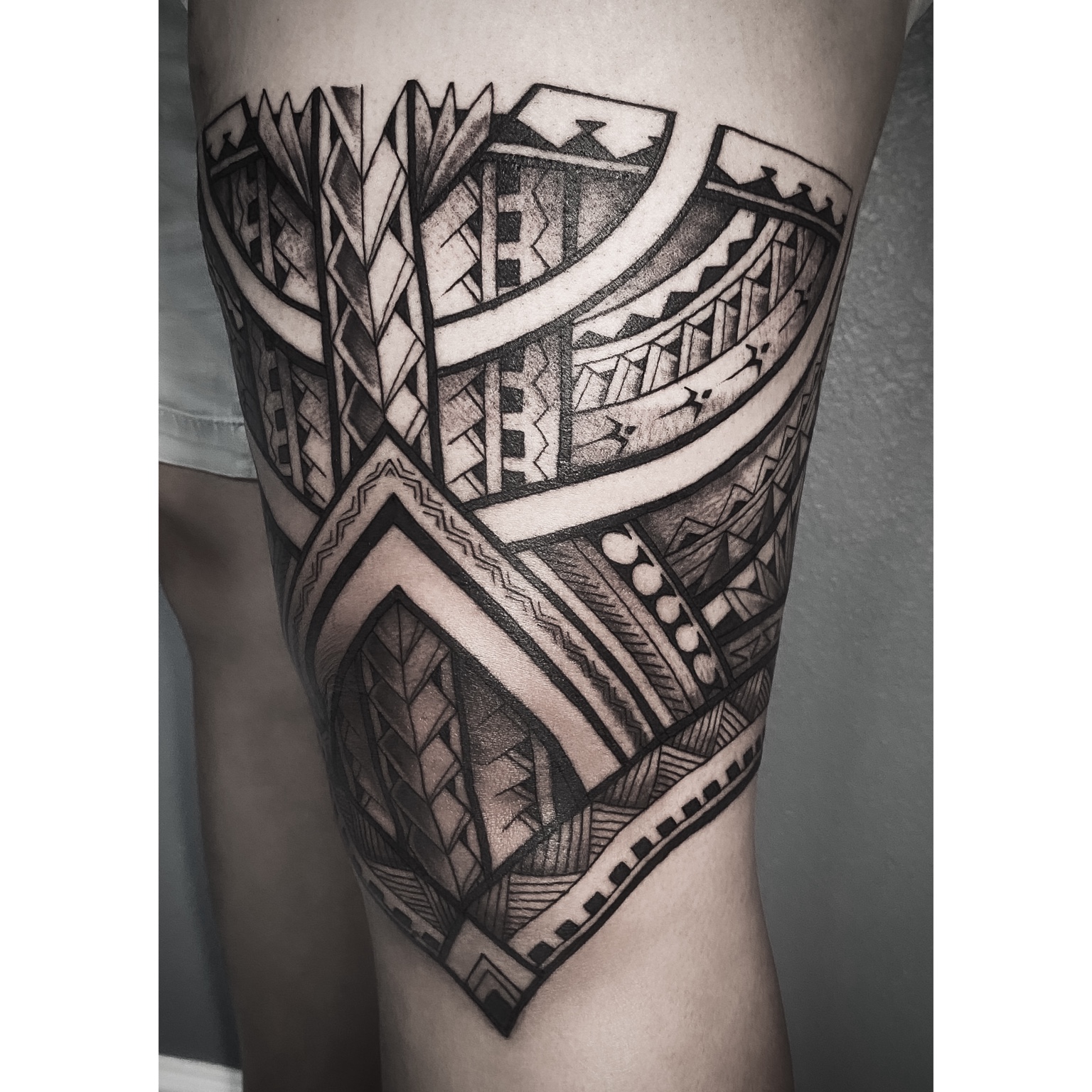 Polynesian blackwork tattoo by Kai